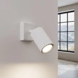 Kinkiety-do-salonu - kinkiet ruchomy biały lampa na ścianę regulowana tuba karbon sollux sl.1540 