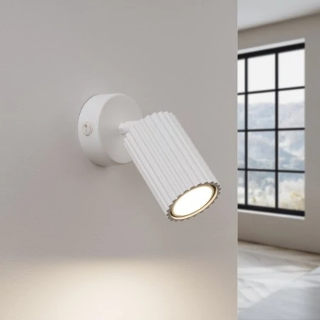 Kinkiety-do-salonu - kinkiet karbon biały z włącznikiem sollux sl.1541 