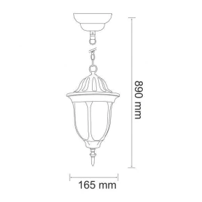 Lampy-ogrodowe-wiszace - patynowa lampa wisząca e27 ip43 florencja 302557 polux 