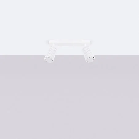 Oswietlenie-sufitowe - lampa do kuchni listwa podwójna białe tuby karbon  sollux sl.1542 