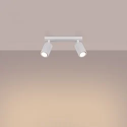 Oswietlenie-sufitowe - lampa do kuchni listwa podwójna białe tuby karbon  sollux sl.1542 