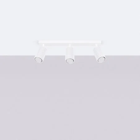 Oswietlenie-sufitowe - lampa potrójna spot sufitowy 3 karbowane klosze biały karbon sl.1543 sollux 