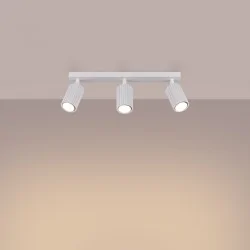 Oswietlenie-sufitowe - lampa potrójna spot sufitowy 3 karbowane klosze biały karbon sl.1543 sollux 