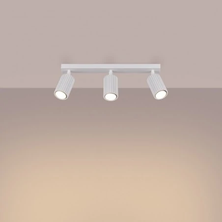 Oswietlenie-sufitowe - lampa potrójna spot sufitowy 3 karbowane klosze biały karbon sl.1543 sollux 