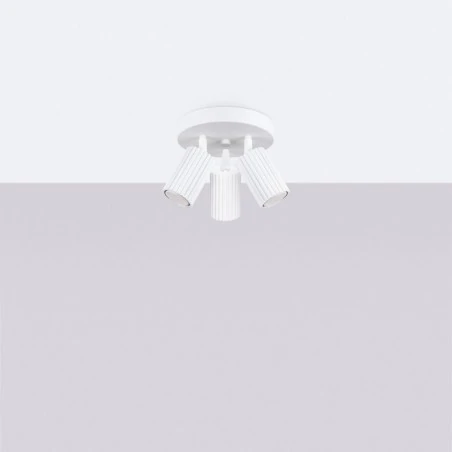 Oswietlenie-sufitowe - plafon przysufitowy 3 białe tuby karbon 3p sollux sl.1544 