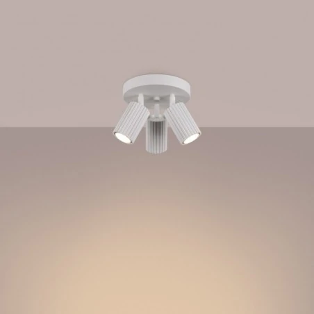 Oswietlenie-sufitowe - plafon przysufitowy 3 białe tuby karbon 3p sollux sl.1544 