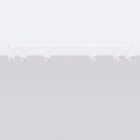 Oprawy-sufitowe - lampa sufitowa typu spot oświetleniowy z 6 reflektorkami biały karbon sl.1547 sollux 