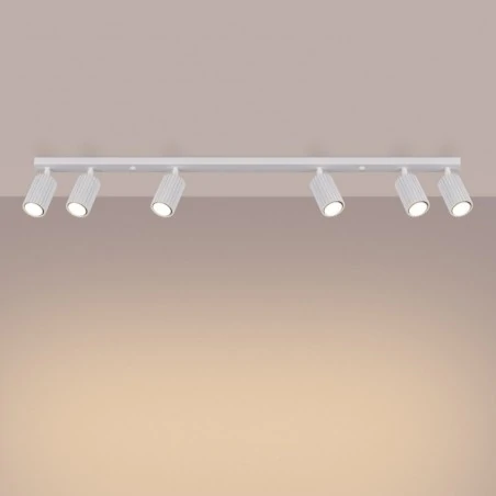 Oprawy-sufitowe - lampa sufitowa typu spot oświetleniowy z 6 reflektorkami biały karbon sl.1547 sollux 