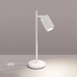 Lampki-biurkowe - lampka na biurko prosta nowoczesna tuba gu10 karbon biała sollux sl.1548 