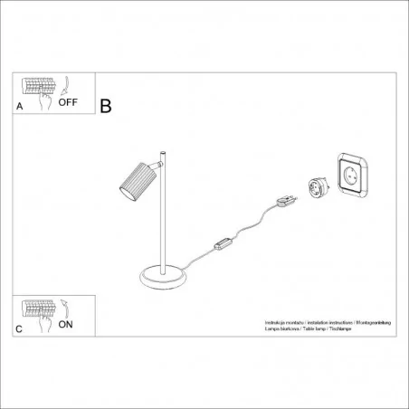 Lampki-biurkowe - lampka na biurko prosta nowoczesna tuba gu10 karbon biała sollux sl.1548 