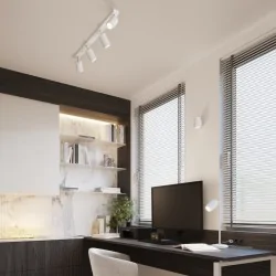 Lampki-biurkowe - lampka na biurko prosta nowoczesna tuba gu10 karbon biała sollux sl.1548 