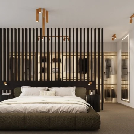 Oprawy-sufitowe - oprawa natynkowa sufitowa długa tuba złota gu10 karbon sl.1553 sollux 