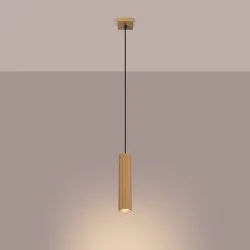 Lampy-sufitowe - lampa wisząca oprawa sufitowa tuba karbon 1 złoty sollux sl.1554 