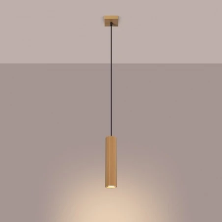 Lampy-sufitowe - lampa wisząca oprawa sufitowa tuba karbon 1 złoty sollux sl.1554 