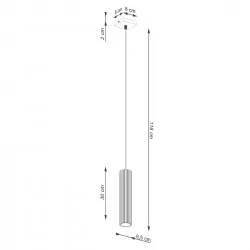 Lampy-sufitowe - lampa wisząca oprawa sufitowa tuba karbon 1 złoty sollux sl.1554 