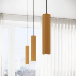 Lampy-sufitowe - lampa wisząca oprawa sufitowa tuba karbon 1 złoty sollux sl.1554 