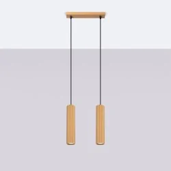 Lampy-sufitowe - lampa sufitowa żyrandol dwie karbowane tuby gu10 złota karbon sl.1555 sollux 