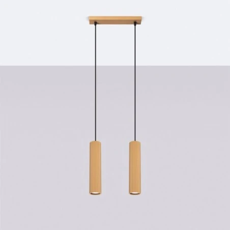 Lampy-sufitowe - lampa sufitowa żyrandol dwie karbowane tuby gu10 złota karbon sl.1555 sollux 