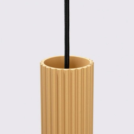 Lampy-sufitowe - lampa wisząca 3 tuby karbowane karbon 3p złoty sollux sl.1557 