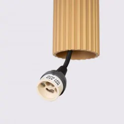 Lampy-sufitowe - lampa wisząca 3 tuby karbowane karbon 3p złoty sollux sl.1557 