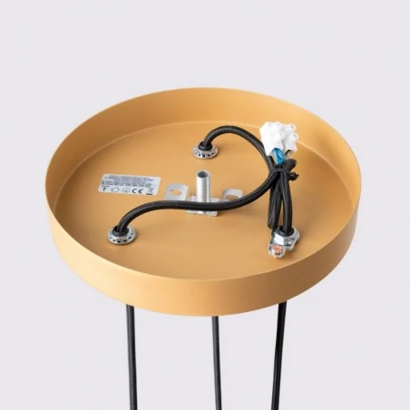 Lampy-sufitowe - lampa wisząca 3 tuby karbowane karbon 3p złoty sollux sl.1557 