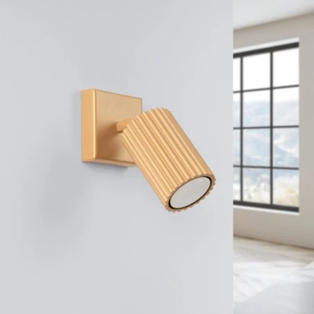 Kinkiety-do-salonu - kinkiet tuba regulowana lampa na ścianę punktowa karbon złoty sollux sl.1559 