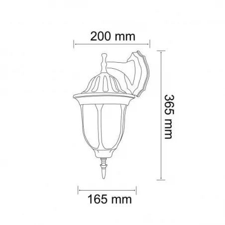 Kinkiety-ogrodowe - ogrodowy kinkiet skierowany w dół patynowa e27 12w led florencja 302571 polux 
