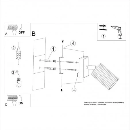 Kinkiety-do-salonu - kinkiet tuba regulowana lampa na ścianę punktowa karbon złoty sollux sl.1559 