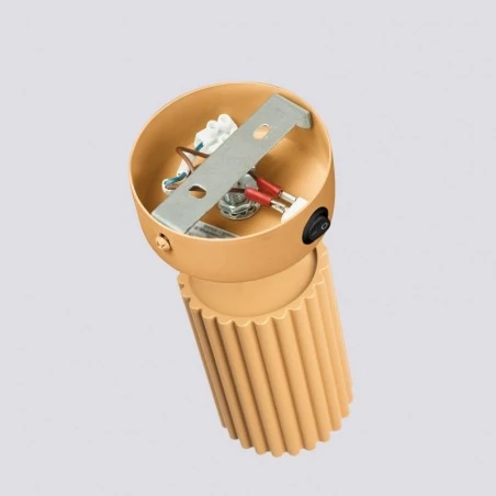 Kinkiety-do-salonu - kinkiet karbon złota tuba z włącznikiem do sypialni sollux sl.1560 