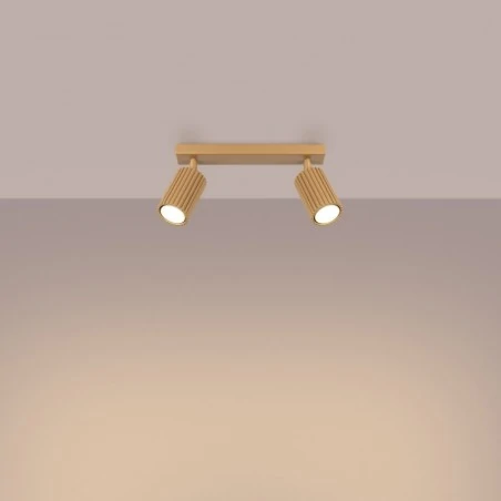 Oswietlenie-sufitowe - lampa sufitowa spot podwójny złoty gu10 karbon sl.1561 sollux 