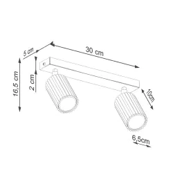 Oswietlenie-sufitowe - lampa sufitowa spot podwójny złoty gu10 karbon sl.1561 sollux 