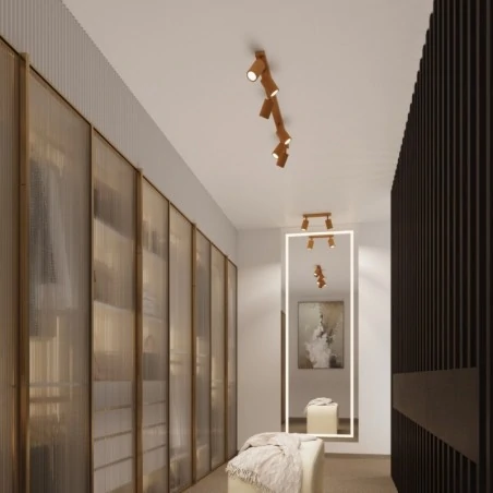 Oswietlenie-sufitowe - lampa sufitowa spot podwójny złoty gu10 karbon sl.1561 sollux 