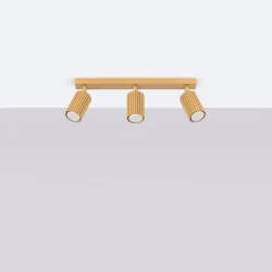 Oswietlenie-sufitowe - lampa sufitowa złota spot potrójne 4 ruchome reflektorki karbon sl.1562 sollux 
