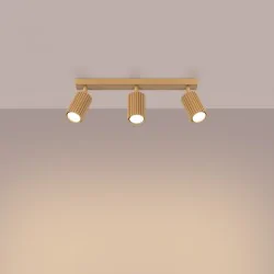 Oswietlenie-sufitowe - lampa sufitowa złota spot potrójne 4 ruchome reflektorki karbon sl.1562 sollux 