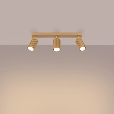 Oswietlenie-sufitowe - lampa sufitowa złota spot potrójne 4 ruchome reflektorki karbon sl.1562 sollux 