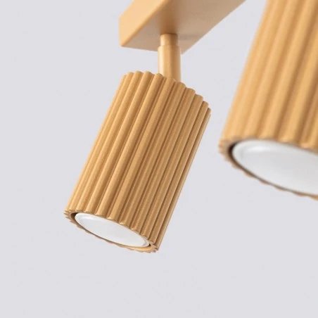 Oswietlenie-sufitowe - lampa sufitowa złota spot potrójne 4 ruchome reflektorki karbon sl.1562 sollux 