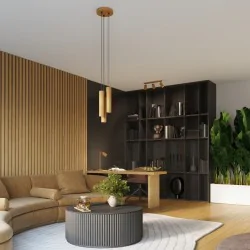 Oswietlenie-sufitowe - lampa sufitowa złota spot potrójne 4 ruchome reflektorki karbon sl.1562 sollux 