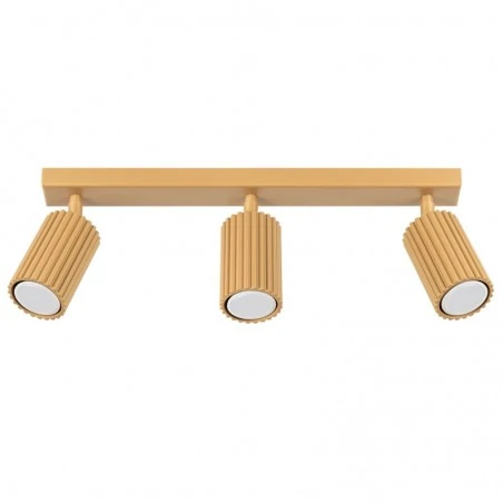 Oswietlenie-sufitowe - lampa sufitowa złota spot potrójne 4 ruchome reflektorki karbon sl.1562 sollux 
