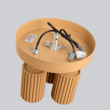 Oswietlenie-sufitowe - lampa sufitowa potrójna plafon 3 karbowane klosze złota karbon sl.1563 sollux 