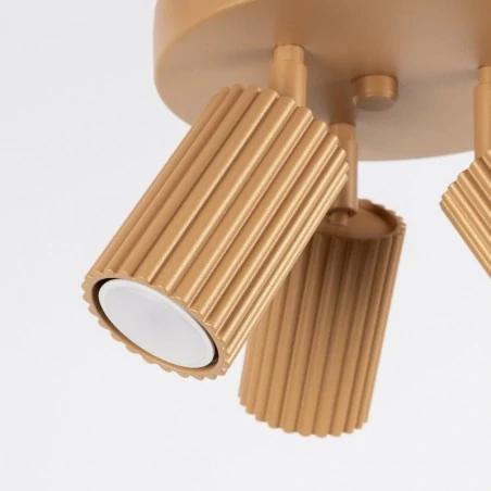 Oswietlenie-sufitowe - lampa sufitowa potrójna plafon 3 karbowane klosze złota karbon sl.1563 sollux 