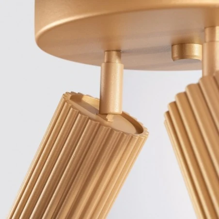 Oswietlenie-sufitowe - lampa sufitowa potrójna plafon 3 karbowane klosze złota karbon sl.1563 sollux 