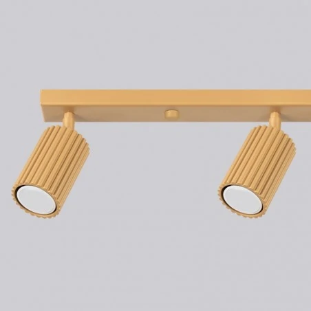 Oswietlenie-sufitowe - spot sufitowy 4 ruchome karbowane reflektorki złota listwa karbon sl.1565 sollux 