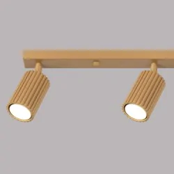 Oswietlenie-sufitowe - spot sufitowy 4 ruchome karbowane reflektorki złota listwa karbon sl.1565 sollux 