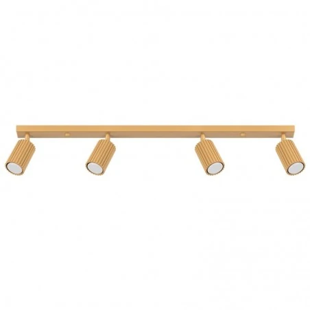 Oswietlenie-sufitowe - spot sufitowy 4 ruchome karbowane reflektorki złota listwa karbon sl.1565 sollux 