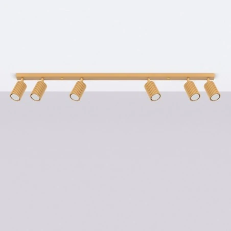 Oswietlenie-sufitowe - plafon lampa listwa na 6 żarówek złota karbon 6l sollux sl.1566 