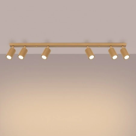Oswietlenie-sufitowe - plafon lampa listwa na 6 żarówek złota karbon 6l sollux sl.1566 