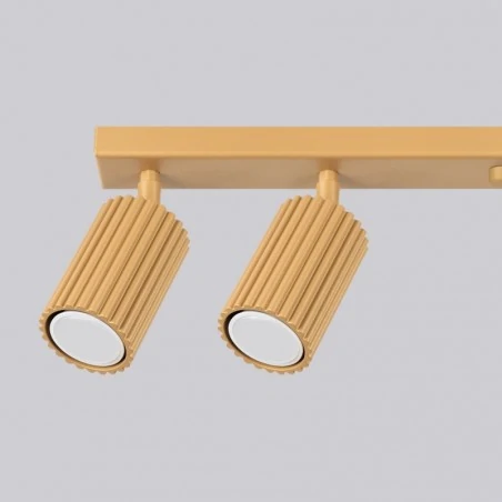 Oswietlenie-sufitowe - plafon lampa listwa na 6 żarówek złota karbon 6l sollux sl.1566 