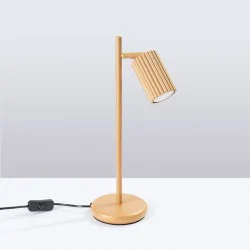 Lampki-biurkowe - lampa biurkowa nowoczesna złota przewodowa karbon sollux sl.1567 