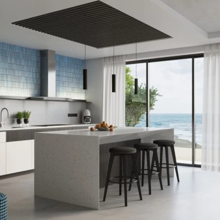 Oswietlenie-sufitowe - plafon tuba natynkowa czarna do salonu karbon 10 sollux sl.1568 