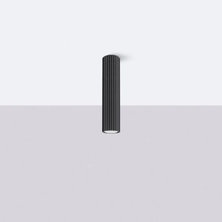 Oprawy-sufitowe - lampa sufitowa tuba natynkowa czarna na żarówkę gu10 karbon sl.1570 sollux 